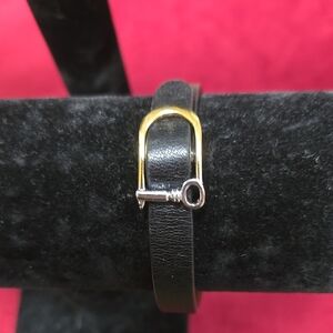 Host Pick! KEEP Collective Black and Brown Leather Bracelet with Gold Buckle